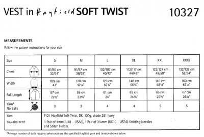 Knitting Pattern - Hayfield 10327 - Soft Twist DK - Ladies Vest